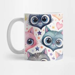 Heart shaped cats pattern Mug